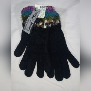 NWT Women's Steve Madden  Knit Gloves Multicolor Cuff Fuzzy Chenille One Size